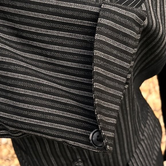 Tina Hagen VTG Wool Blazer Medium Artsy 4 Fabric Patterns Black Gray Silver Sz M - Picture 9 of 15